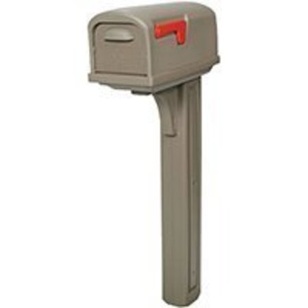 GIBRALTAR MAILBOXES Gibraltar Mailboxes Classic GCL10000M Mailbox Post Combo, 800 cu-in Mailbox, Plastic Mailbox, Mocha GCL10000M